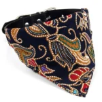 Driehoekige stoffen bandana voor honden – Zwart / S26-34CM