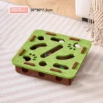 Kattenspeelbox met krabplank en ballenwerper – Groen - vierkant