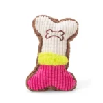 Pluche hondenbot met pieper – Roze-wit