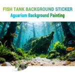 Aquariumachtergrondsticker met scheepswrak - 100-50cm -39.4-19.7i