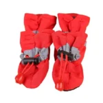 Hondenschoenen met leren zool, set van 4 – Rood / XXL