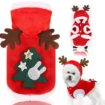 Hondenjas met kerstprint en elandmotief – Stijl 2 / XS