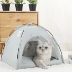 Tentvormig kattenbed – Cyaan-grijs / S 35x35cm