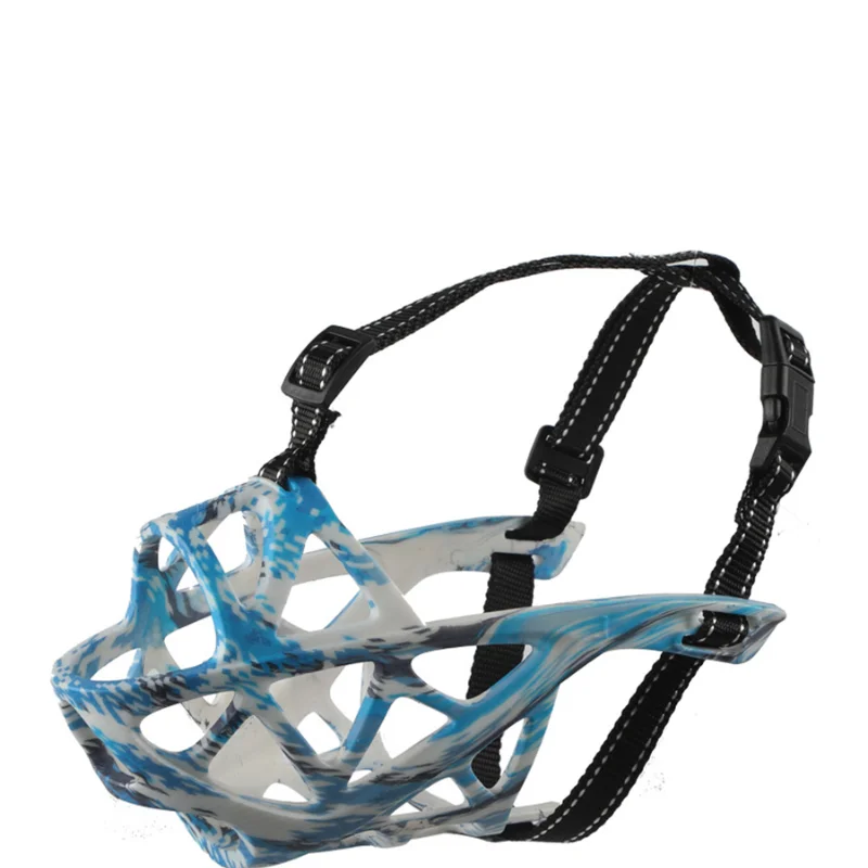 Sb077842594f24dff88191eccd387fc8bM-1.webp Verstelbare muilkorfhoes voor honden – Blauw-wit / S - Afbeelding 1