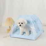 Tentvormig kattenbed – Blauw / S 35x35cm