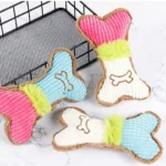 Pluche hondenbot met pieper – Set van 3