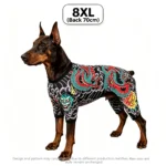 Full-body tattoo-kostuum voor honden en katten – 8XL – ruglengte 70 cm