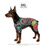 Full-body tattoo-kostuum voor honden en katten – 9XL – ruglengte 75 cm