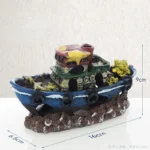 Aquariumdecoratie in de vorm van een gezonken piratenschip - D