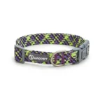 Reflecterende nylonhalsband voor honden – Paars / L (38 mm)