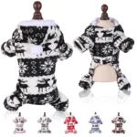 CDDMPET kerstjumpsuit voor honden en katten – Zwart / L