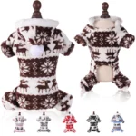 CDDMPET kerstjumpsuit voor honden en katten – Koffiebruin / XL